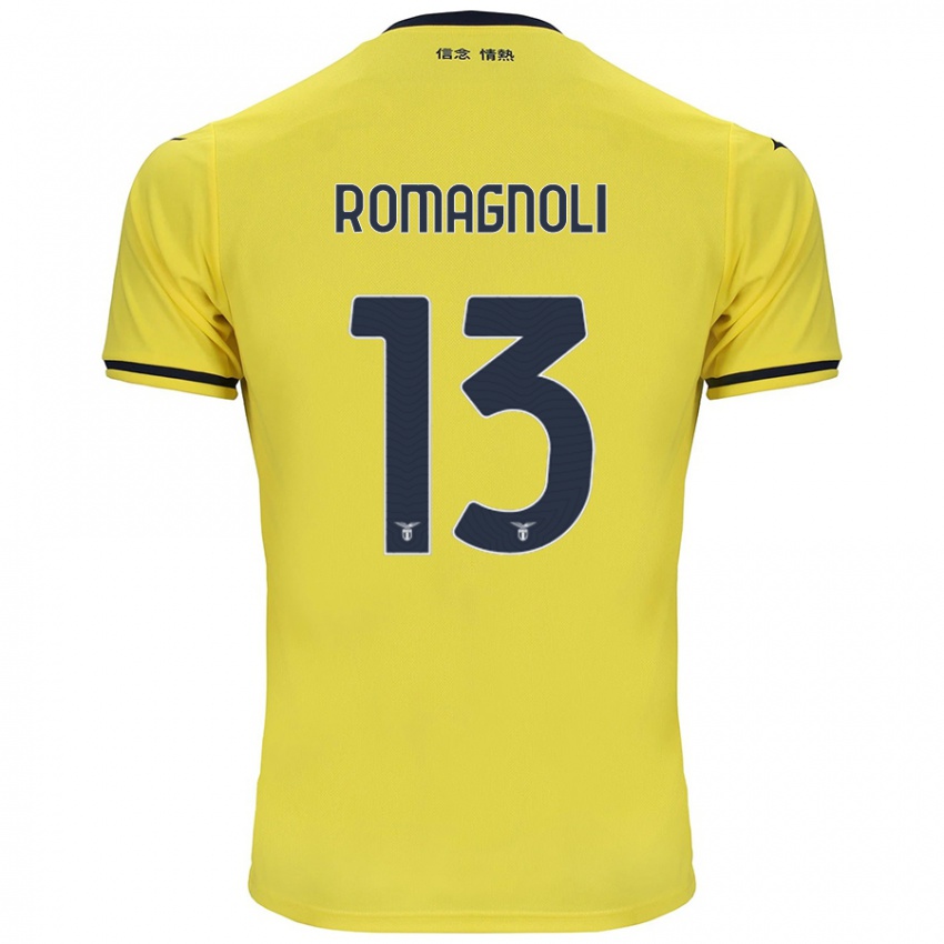 Gyermek Alessio Romagnoli #13 Sárga Idegenbeli Jersey 2024/25 Mez Póló Ing