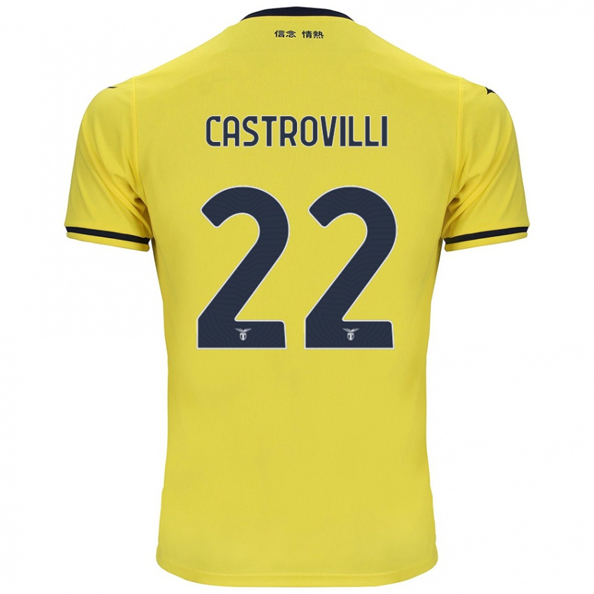 Gyermek Gaetano Castrovilli #22 Sárga Idegenbeli Jersey 2024/25 Mez Póló Ing