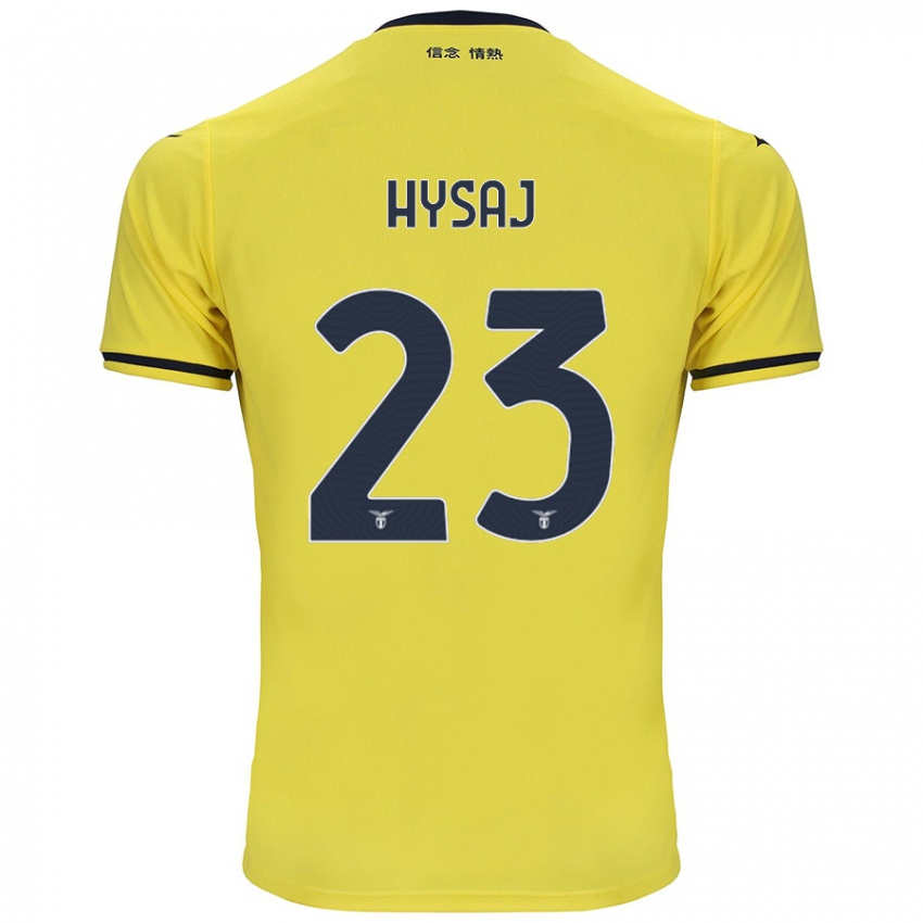 Gyermek Elseid Hysaj #23 Sárga Idegenbeli Jersey 2024/25 Mez Póló Ing