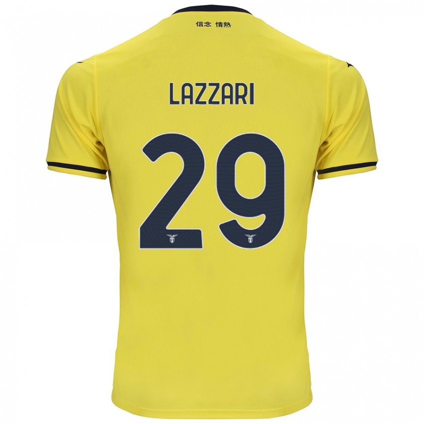 Gyermek Manuel Lazzari #29 Sárga Idegenbeli Jersey 2024/25 Mez Póló Ing