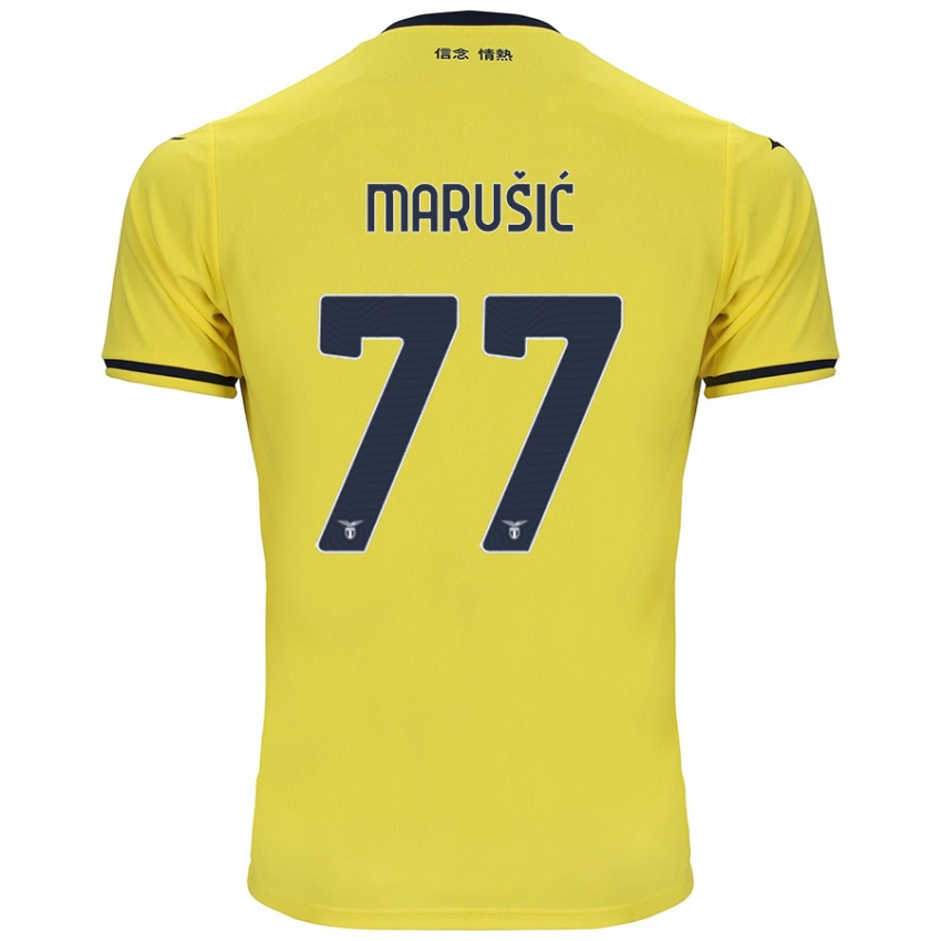 Gyermek Adam Marusic #77 Sárga Idegenbeli Jersey 2024/25 Mez Póló Ing