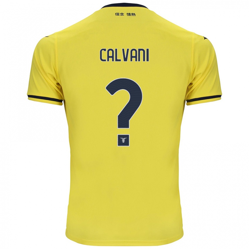 Gyermek Lorenzo Calvani #0 Sárga Idegenbeli Jersey 2024/25 Mez Póló Ing