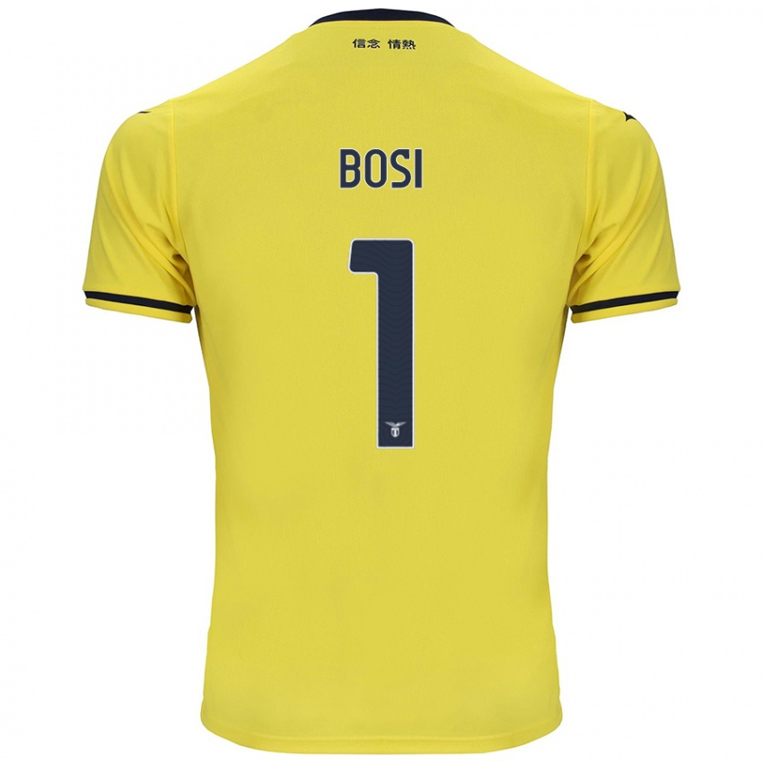 Gyermek Gioele Bosi #1 Sárga Idegenbeli Jersey 2024/25 Mez Póló Ing