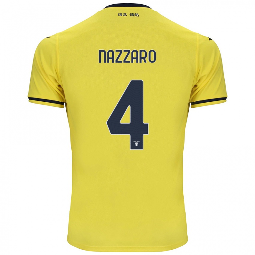 Gyermek Marco Nazzaro #4 Sárga Idegenbeli Jersey 2024/25 Mez Póló Ing