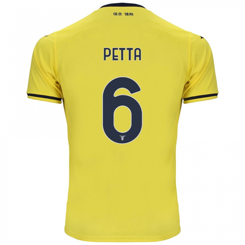 Gyermek Andrea Petta #6 Sárga Idegenbeli Jersey 2024/25 Mez Póló Ing