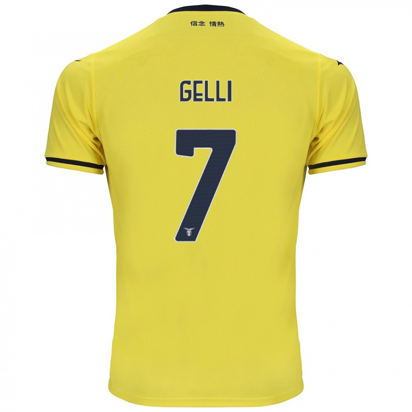 Gyermek Valerio Gelli #7 Sárga Idegenbeli Jersey 2024/25 Mez Póló Ing