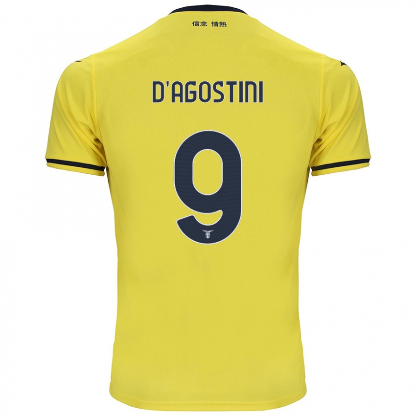 Gyermek Lorenzo D'agostini #9 Sárga Idegenbeli Jersey 2024/25 Mez Póló Ing