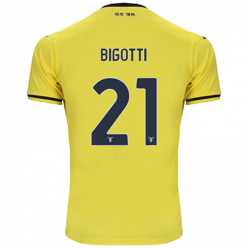 Gyermek Massimo Bigotti #21 Sárga Idegenbeli Jersey 2024/25 Mez Póló Ing