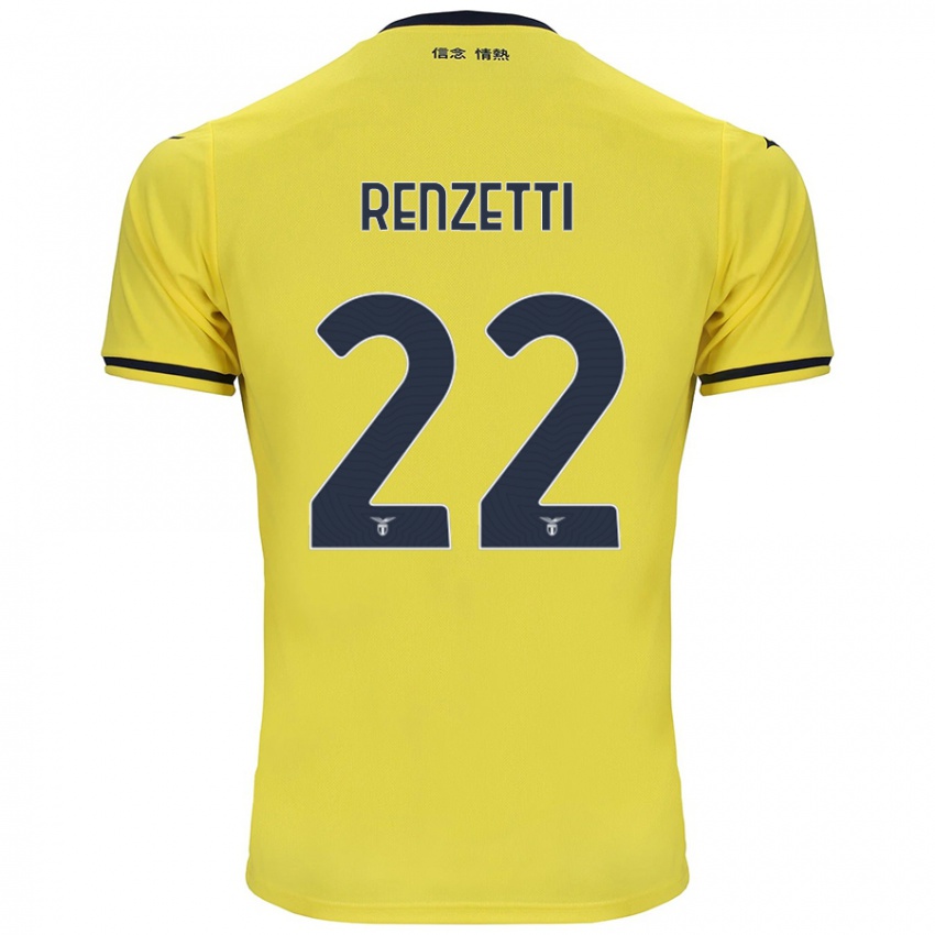 Gyermek Davide Renzetti #22 Sárga Idegenbeli Jersey 2024/25 Mez Póló Ing