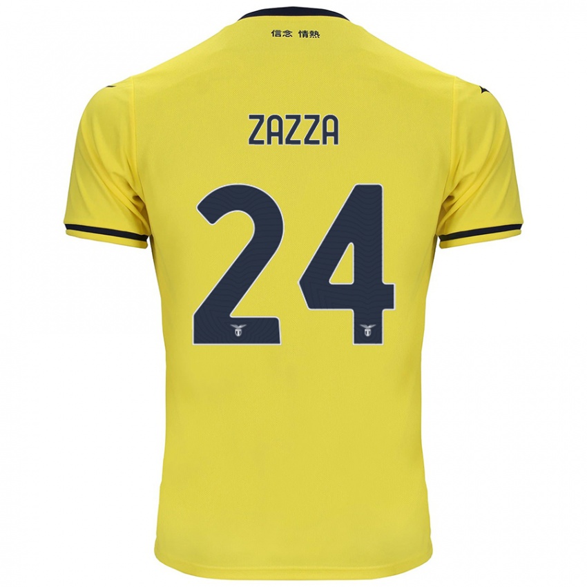 Gyermek Matteo Zazza #24 Sárga Idegenbeli Jersey 2024/25 Mez Póló Ing