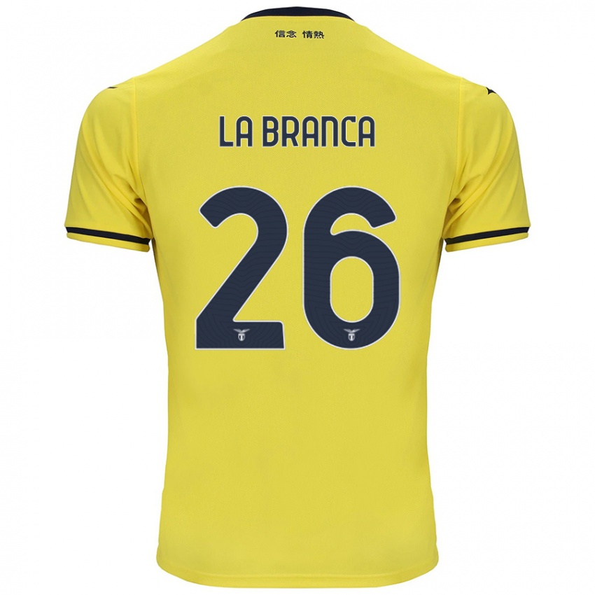 Gyermek Ruggero La Branca #26 Sárga Idegenbeli Jersey 2024/25 Mez Póló Ing