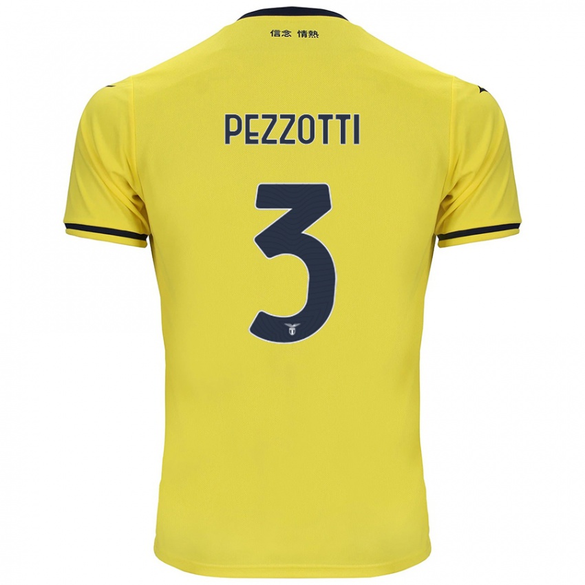 Gyermek Arianna Pezzotti #3 Sárga Idegenbeli Jersey 2024/25 Mez Póló Ing