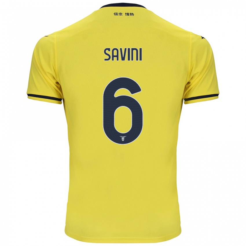 Gyermek Federica Savini #6 Sárga Idegenbeli Jersey 2024/25 Mez Póló Ing