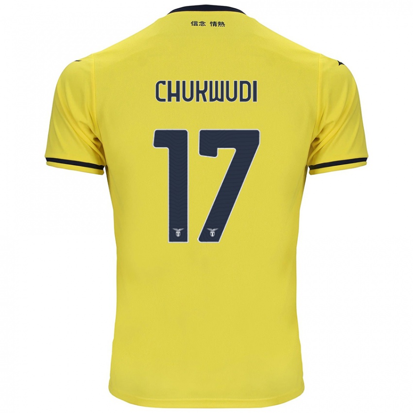 Gyermek Ogonna Franca Chukwudi #17 Sárga Idegenbeli Jersey 2024/25 Mez Póló Ing