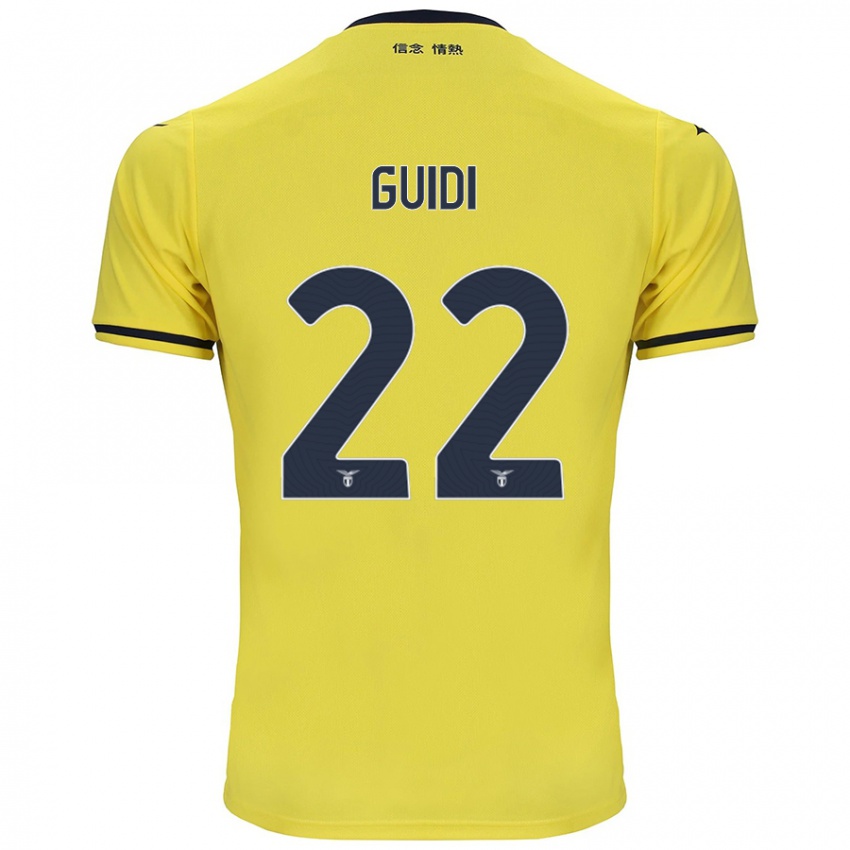 Gyermek Emma Guidi #22 Sárga Idegenbeli Jersey 2024/25 Mez Póló Ing