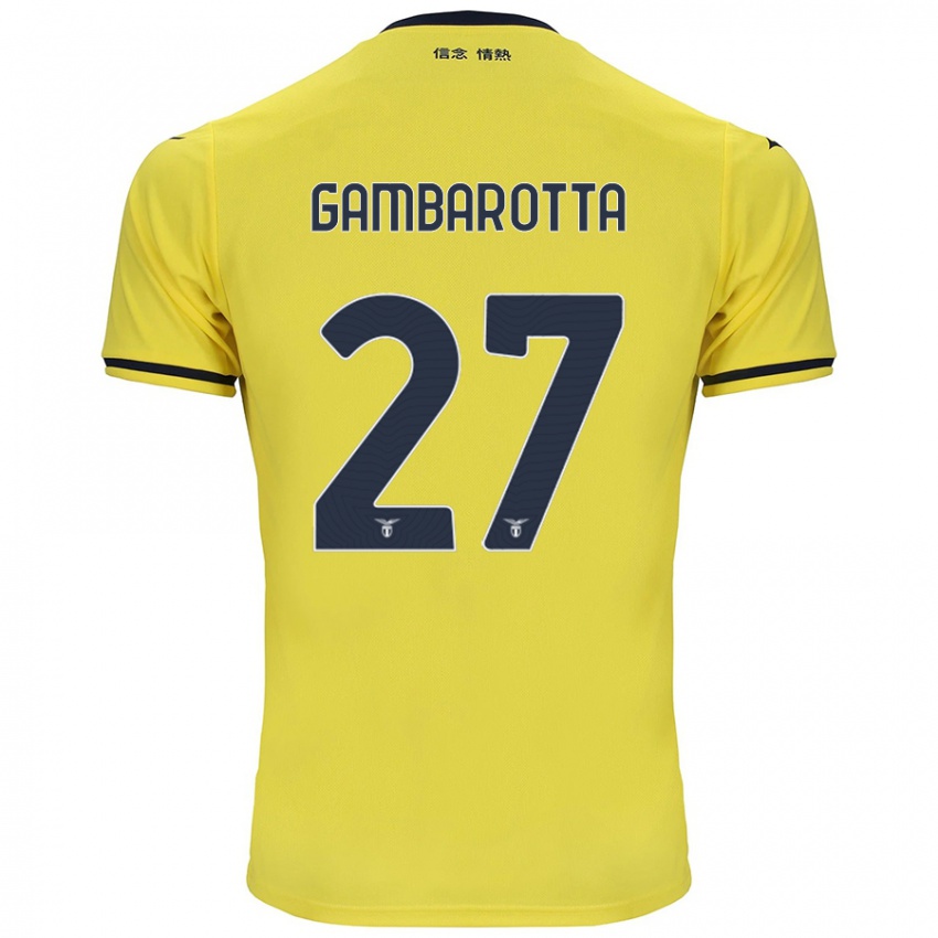 Gyermek Margot Gambarotta #27 Sárga Idegenbeli Jersey 2024/25 Mez Póló Ing