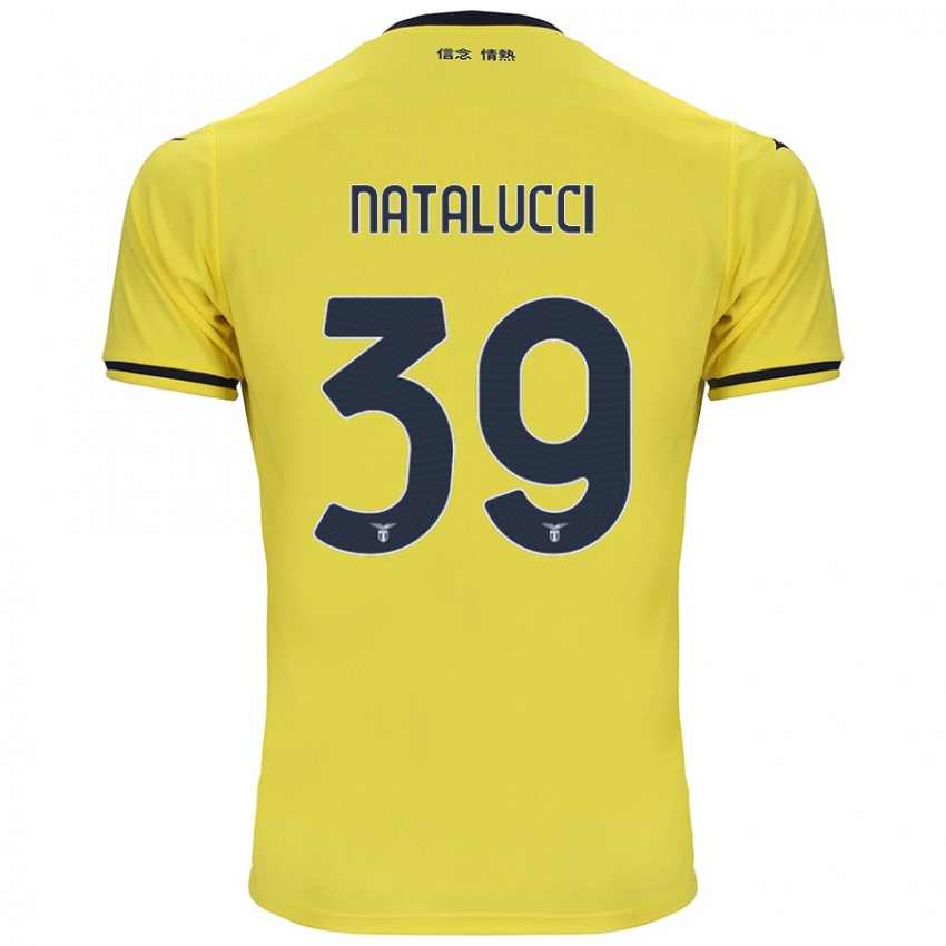 Gyermek Serena Natalucci #39 Sárga Idegenbeli Jersey 2024/25 Mez Póló Ing