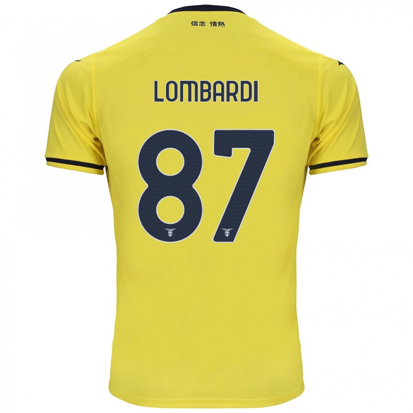 Gyermek Cristiano Lombardi #87 Sárga Idegenbeli Jersey 2024/25 Mez Póló Ing