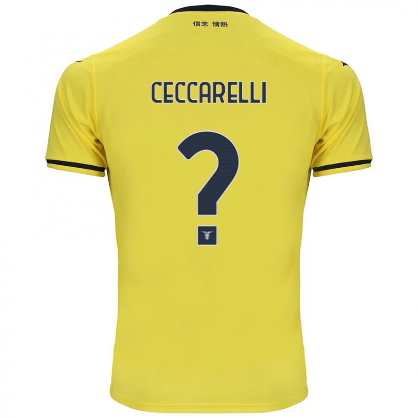 Gyermek Alessandro Ceccarelli #0 Sárga Idegenbeli Jersey 2024/25 Mez Póló Ing