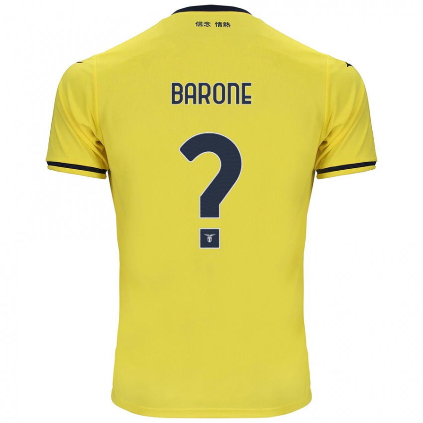 Gyermek Alessio Barone #0 Sárga Idegenbeli Jersey 2024/25 Mez Póló Ing