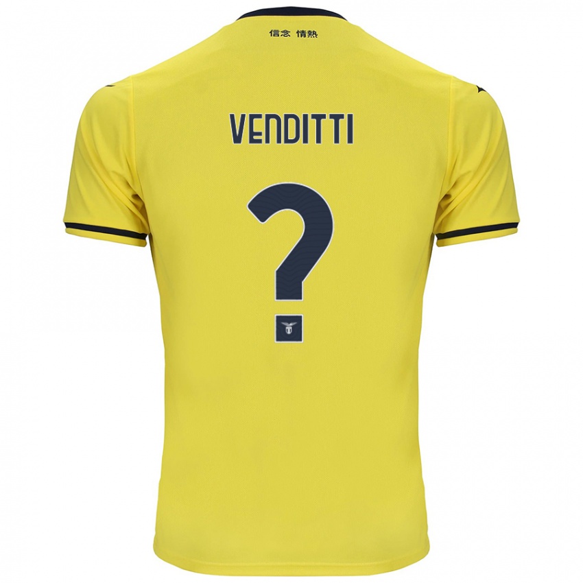 Gyermek Pietro Venditti #0 Sárga Idegenbeli Jersey 2024/25 Mez Póló Ing