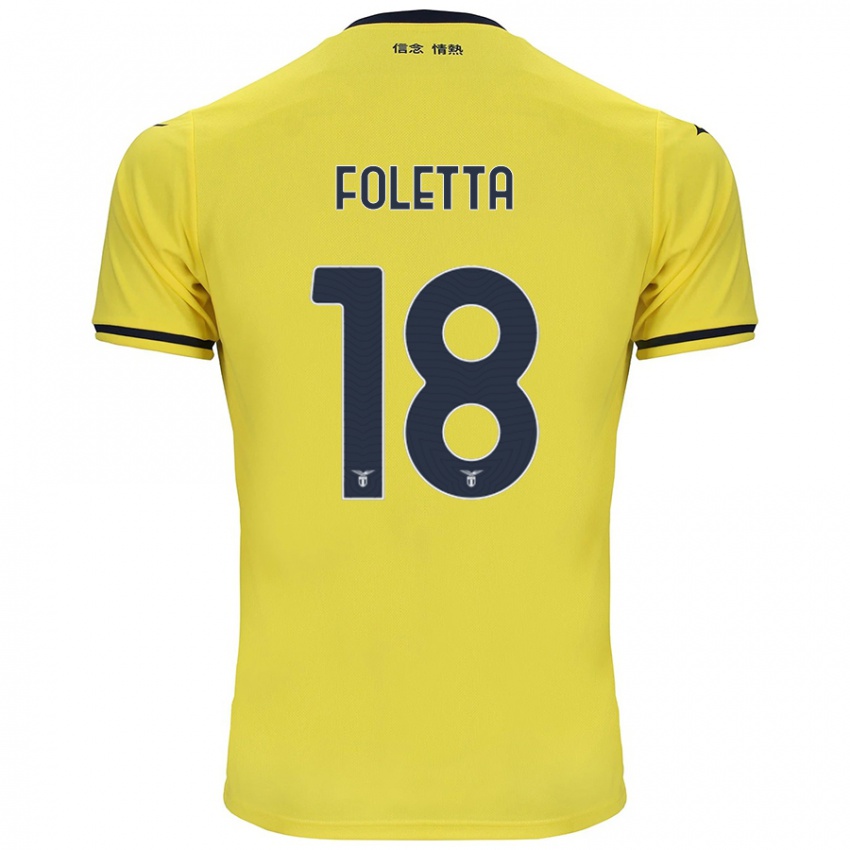 Gyermek Isabella Foletta #18 Sárga Idegenbeli Jersey 2024/25 Mez Póló Ing