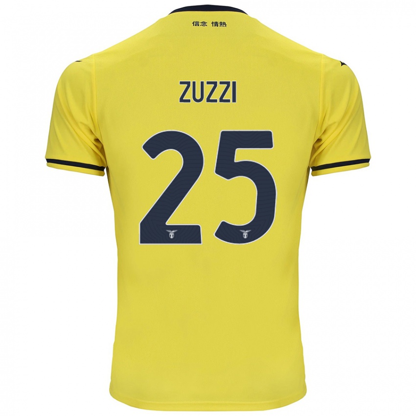 Gyermek Giorgia Zuzzi #25 Sárga Idegenbeli Jersey 2024/25 Mez Póló Ing