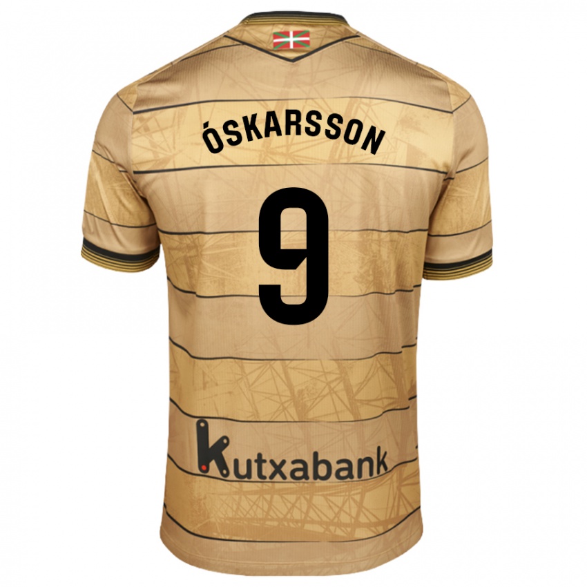 Gyermek Orri Óskarsson #9 Fehér Kék Idegenbeli Jersey 2024/25 Mez Póló Ing