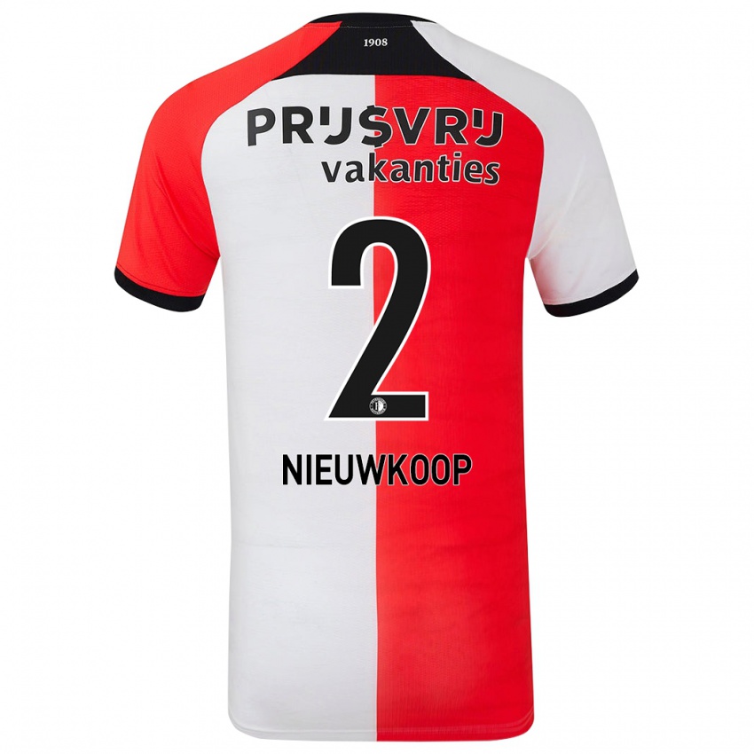 Férfi Bart Nieuwkoop #2 Piros Fehér Hazai Jersey 2024/25 Mez Póló Ing