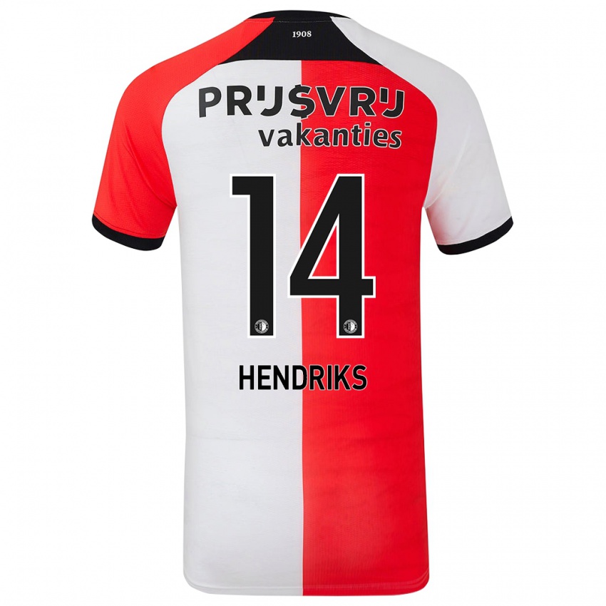 Férfi Kim Hendriks #14 Piros Fehér Hazai Jersey 2024/25 Mez Póló Ing