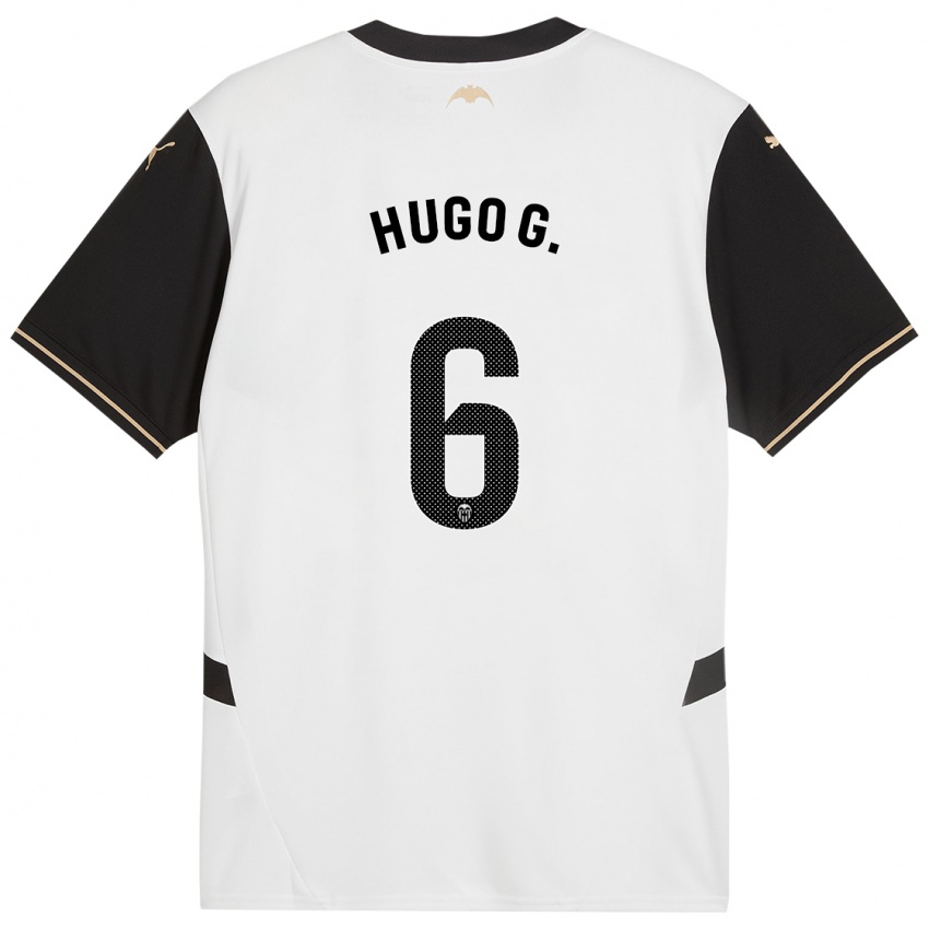 Férfi Hugo Guillamon #6 Fehér Fekete Hazai Jersey 2024/25 Mez Póló Ing