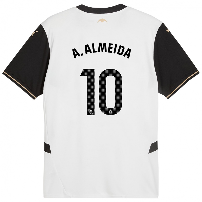 Férfi André Almeida #10 Fehér Fekete Hazai Jersey 2024/25 Mez Póló Ing