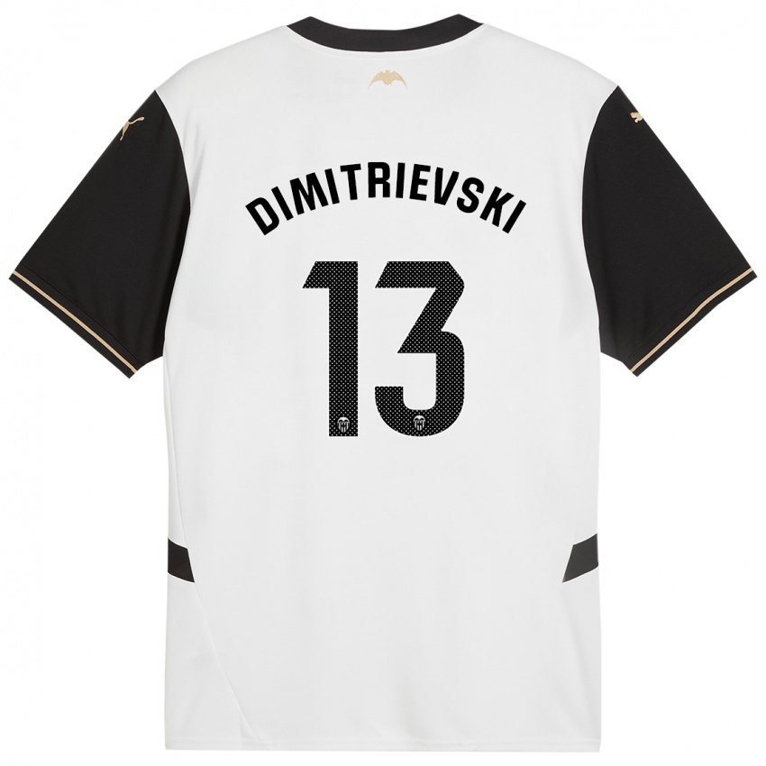 Férfi Stole Dimitrievski #13 Fehér Fekete Hazai Jersey 2024/25 Mez Póló Ing