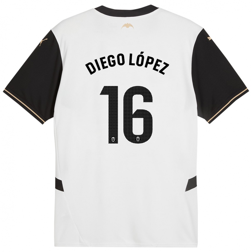 Férfi Diego Lopez #16 Fehér Fekete Hazai Jersey 2024/25 Mez Póló Ing