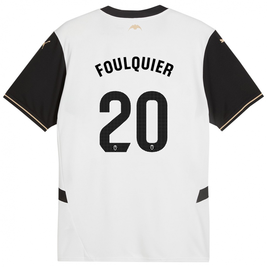 Férfi Dimitri Foulquier #20 Fehér Fekete Hazai Jersey 2024/25 Mez Póló Ing