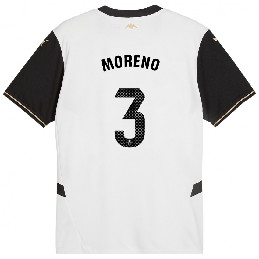 Férfi Diego Moreno #3 Fehér Fekete Hazai Jersey 2024/25 Mez Póló Ing