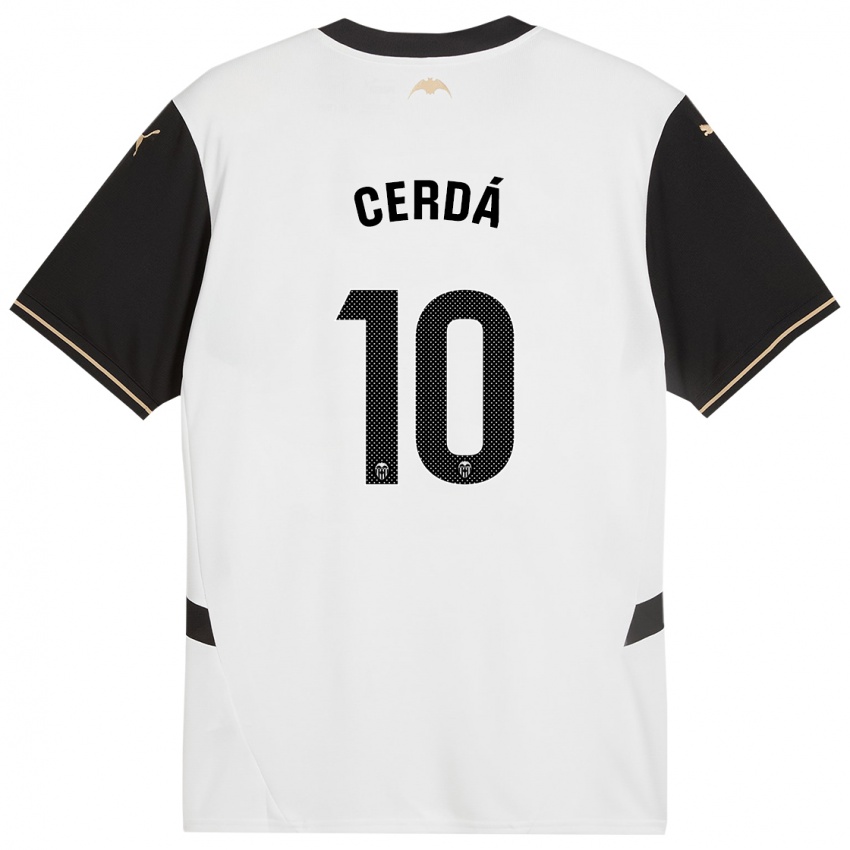 Férfi Alex Cerdá #10 Fehér Fekete Hazai Jersey 2024/25 Mez Póló Ing