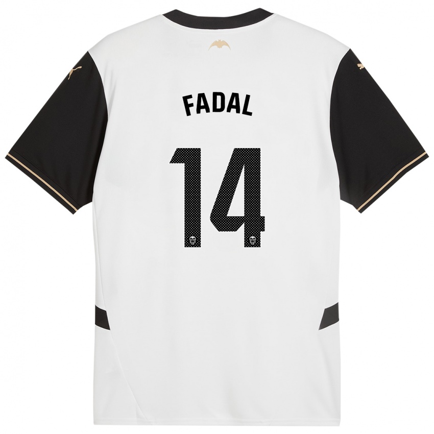 Férfi Ali Fadal #14 Fehér Fekete Hazai Jersey 2024/25 Mez Póló Ing