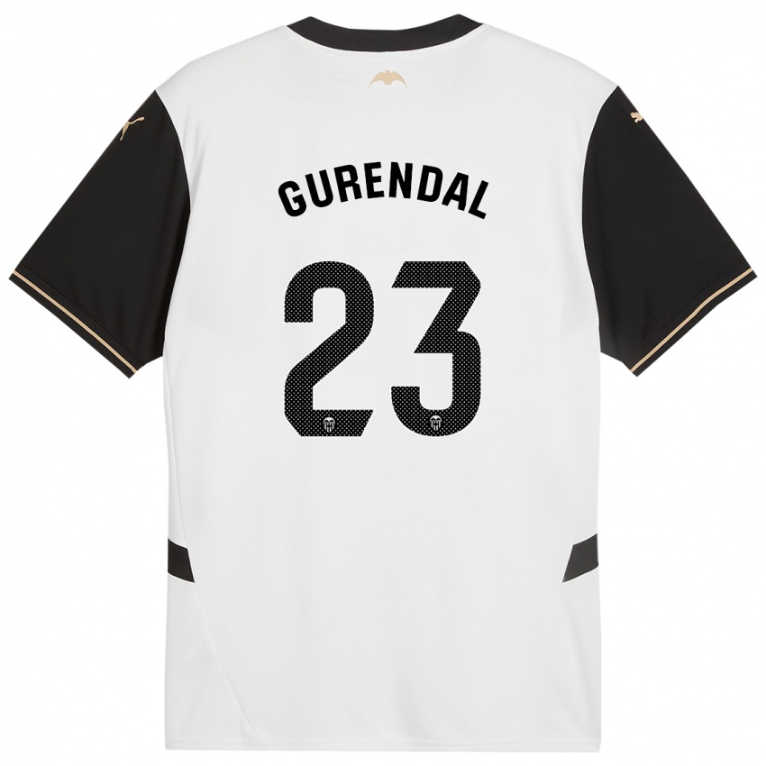 Férfi Alexander Gurendal #23 Fehér Fekete Hazai Jersey 2024/25 Mez Póló Ing