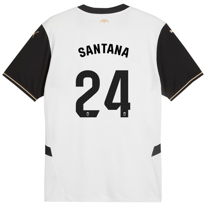 Férfi Ismael Santana #24 Fehér Fekete Hazai Jersey 2024/25 Mez Póló Ing