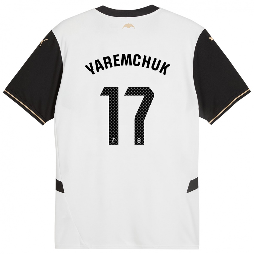 Férfi Roman Yaremchuk #17 Fehér Fekete Hazai Jersey 2024/25 Mez Póló Ing