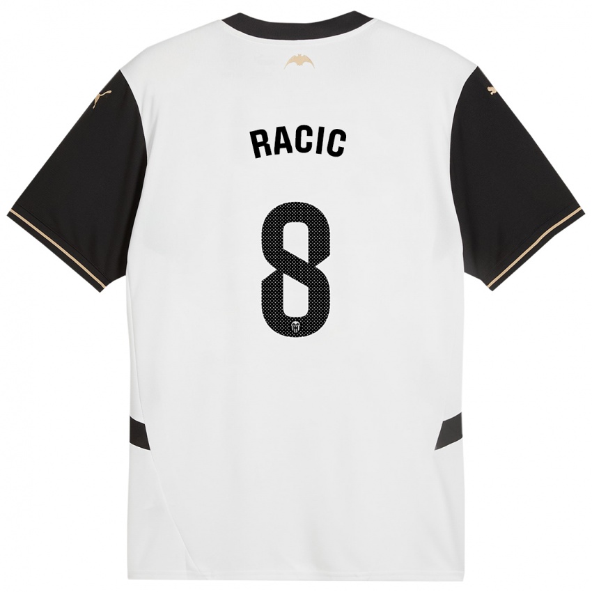 Férfi Uros Racic #8 Fehér Fekete Hazai Jersey 2024/25 Mez Póló Ing