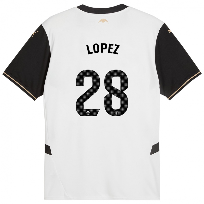 Férfi Saray Lopez #28 Fehér Fekete Hazai Jersey 2024/25 Mez Póló Ing