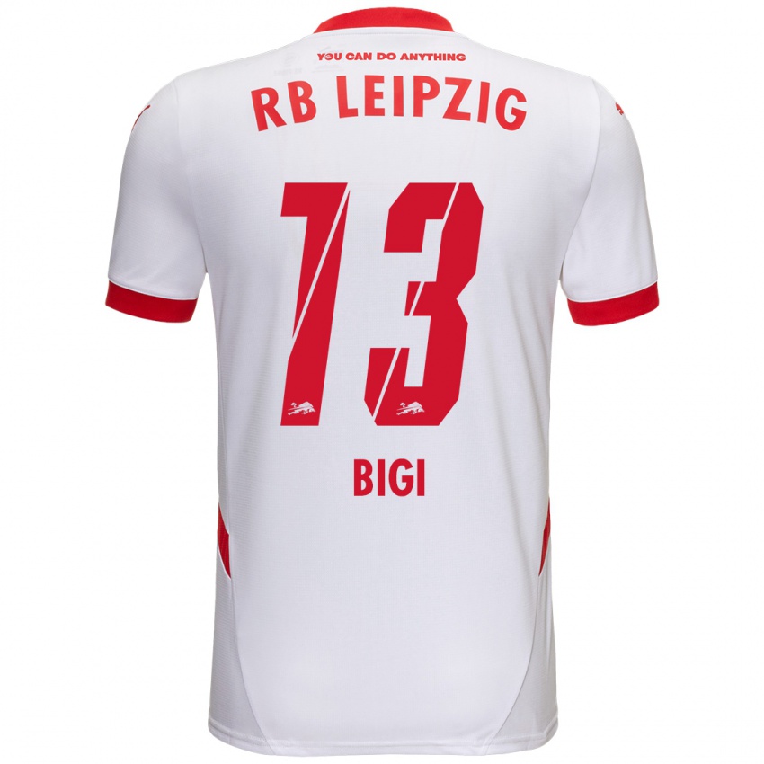 Férfi Samim Bigi #13 Fehér Piros Hazai Jersey 2024/25 Mez Póló Ing