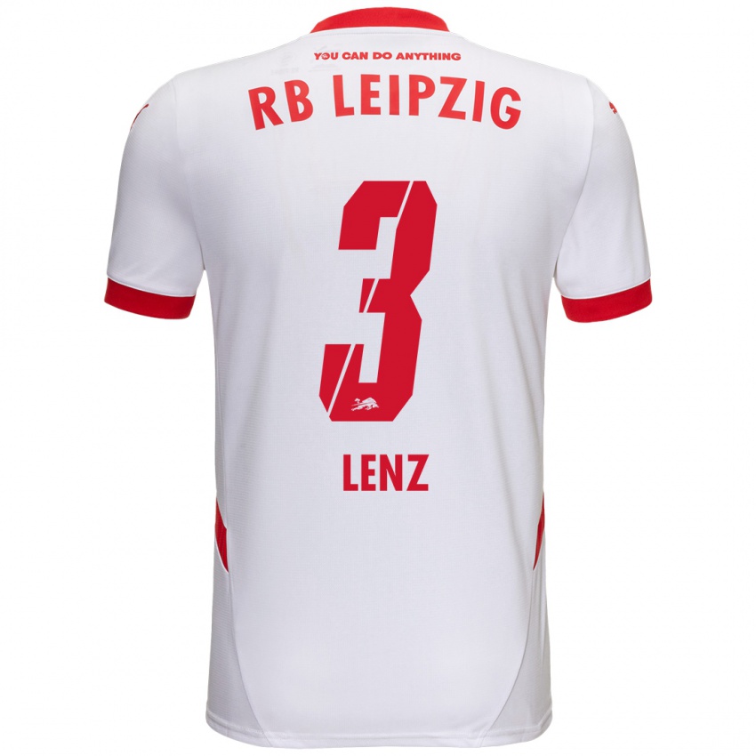 Férfi Christopher Lenz #3 Fehér Piros Hazai Jersey 2024/25 Mez Póló Ing