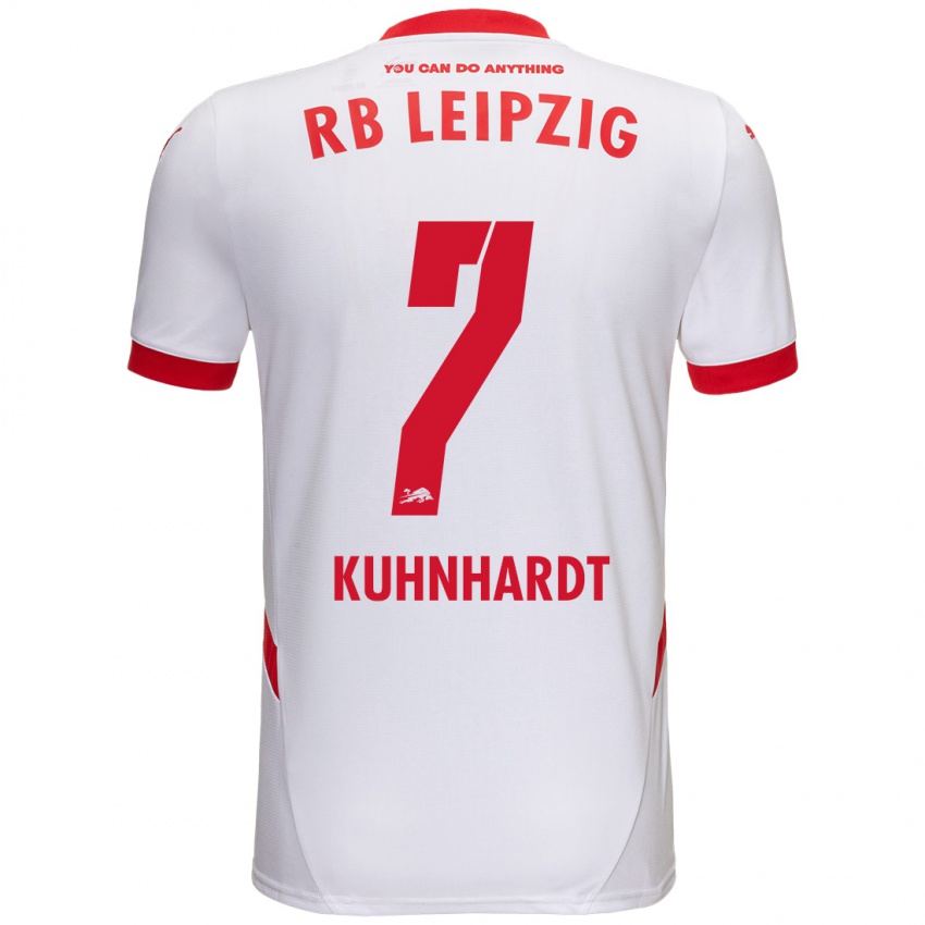 Férfi Paul Kühnhardt #7 Fehér Piros Hazai Jersey 2024/25 Mez Póló Ing