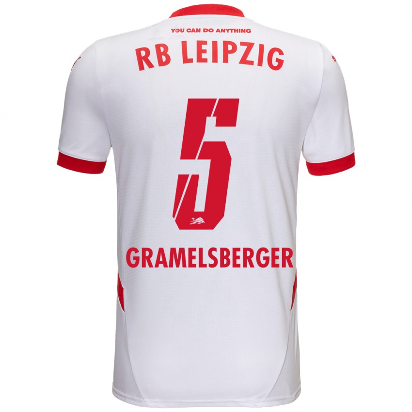 Férfi Lennert Gramelsberger #5 Fehér Piros Hazai Jersey 2024/25 Mez Póló Ing