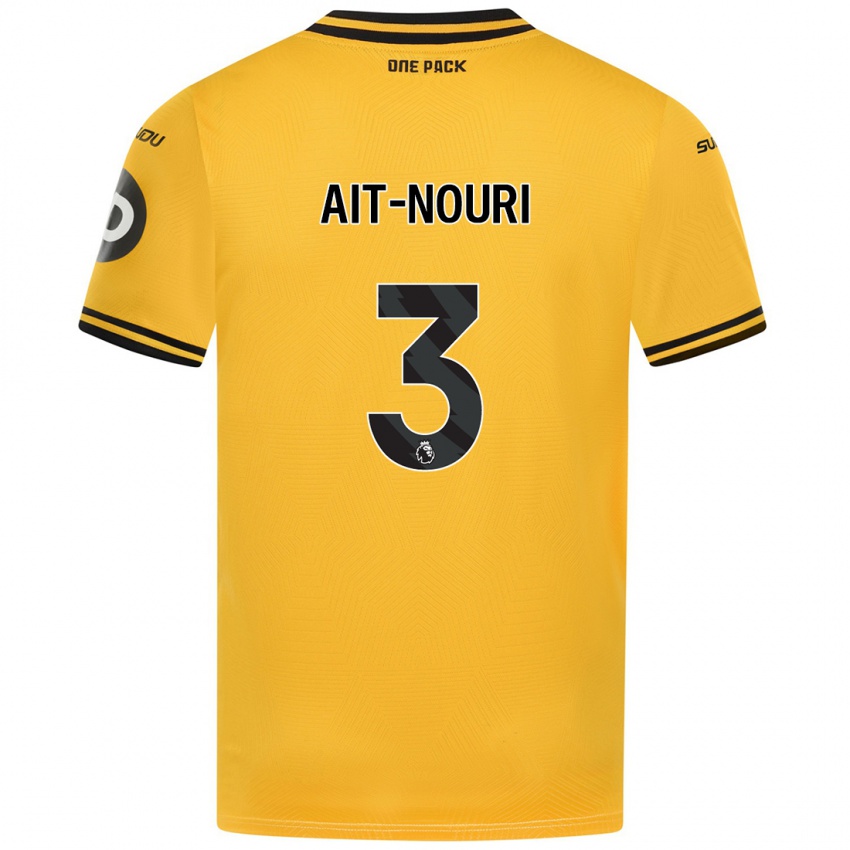 Férfi Rayan Ait-Nouri #3 Sárga Hazai Jersey 2024/25 Mez Póló Ing