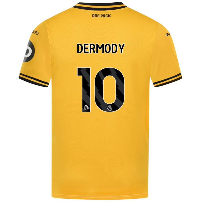 Férfi Helen Dermody #10 Sárga Hazai Jersey 2024/25 Mez Póló Ing