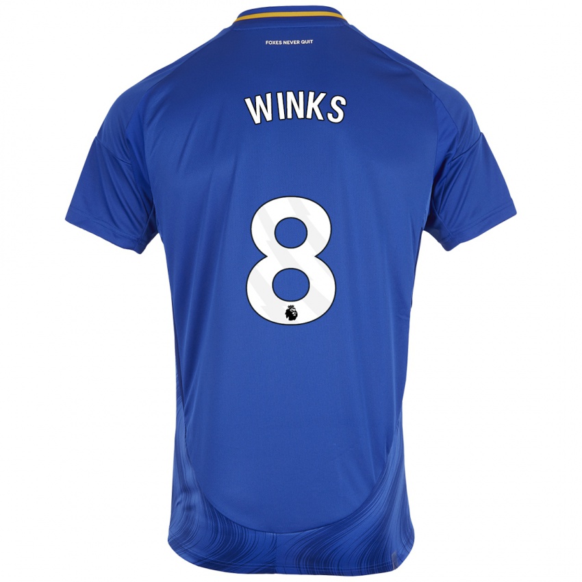 Férfi Harry Winks #8 Kék Fehér Hazai Jersey 2024/25 Mez Póló Ing